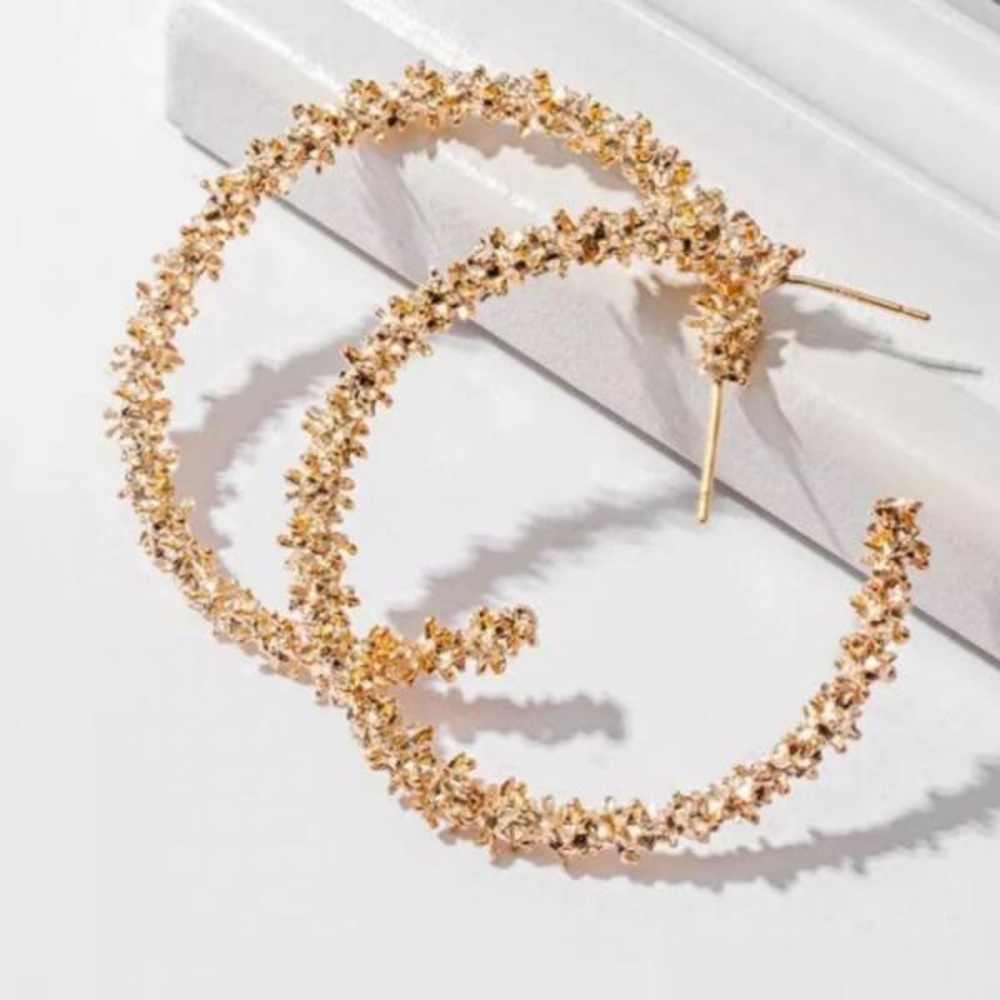 18k Gold Plated Large Hoop Earrings
